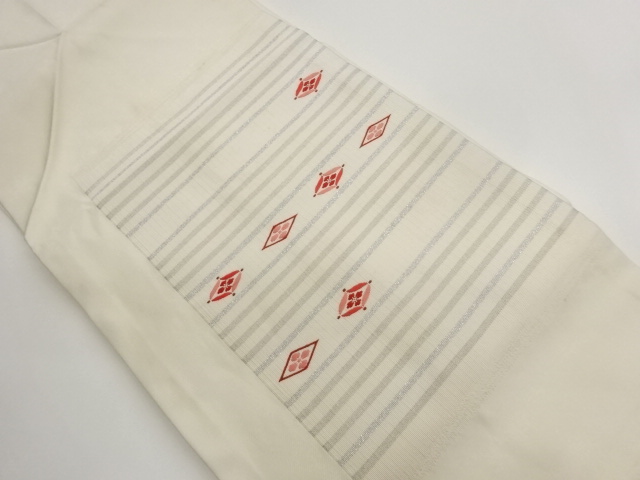 JAPANESE KIMONO / NAGOYA OBI / WOVEN RHOMBUS FLOWER 